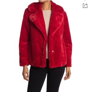 NWT Kensie Notch Collar Reversible Faux Fur Coat